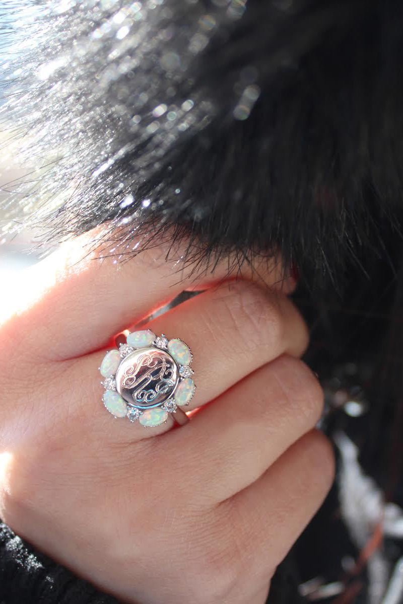 Monogrammed Amaya Ring - Allyanna GiftsMONOGRAM + ENGRAVING