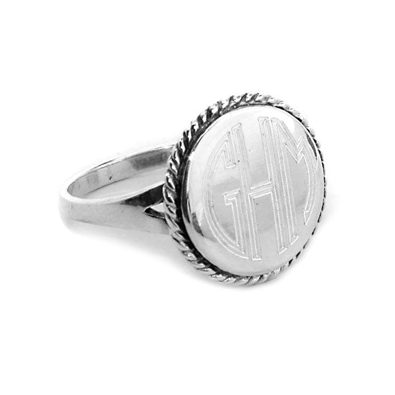 Monogrammed Amira Rope Ring - Allyanna GiftsMONOGRAM + ENGRAVING