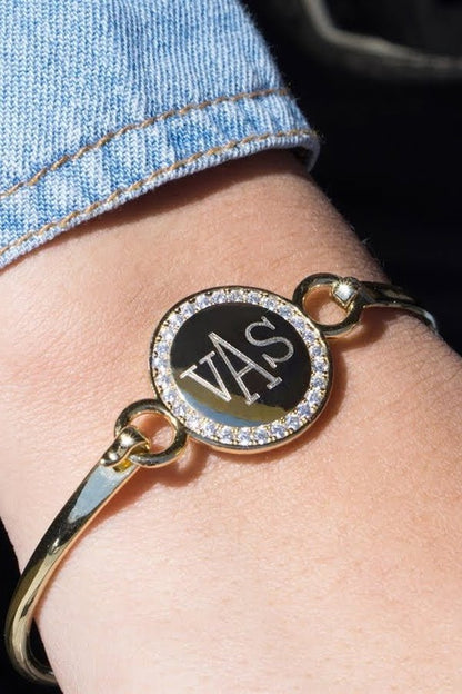 Monogrammed CZ Princess Bracelet - Allyanna GiftsMONOGRAM + ENGRAVING