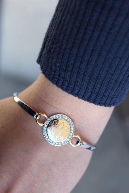 Monogrammed CZ Princess Bracelet - Allyanna GiftsMONOGRAM + ENGRAVING