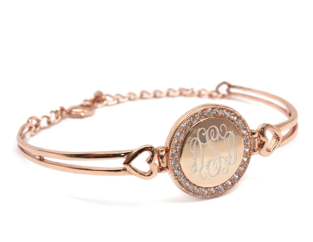 Monogrammed CZ Princess Heart Bracelet - Allyanna GiftsMONOGRAM + ENGRAVING