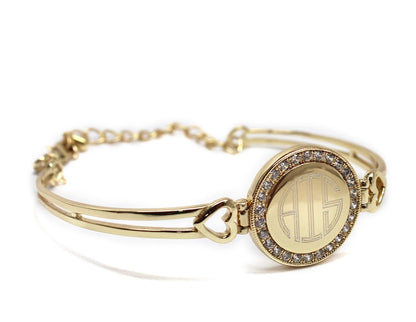 Monogrammed CZ Princess Heart Bracelet - Allyanna GiftsMONOGRAM + ENGRAVING