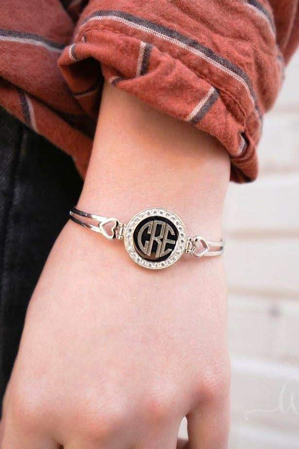 Monogrammed CZ Princess Heart Bracelet - Allyanna GiftsMONOGRAM + ENGRAVING