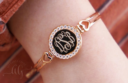Monogrammed CZ Princess Heart Bracelet - Allyanna GiftsMONOGRAM + ENGRAVING