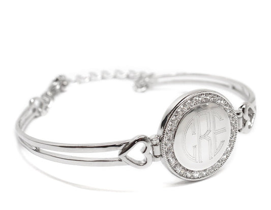 Monogrammed CZ Princess Heart Bracelet - Allyanna GiftsMONOGRAM + ENGRAVING
