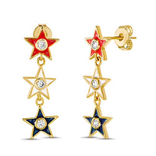 Multi-Star Drop Down Earrings - Allyanna Gifts