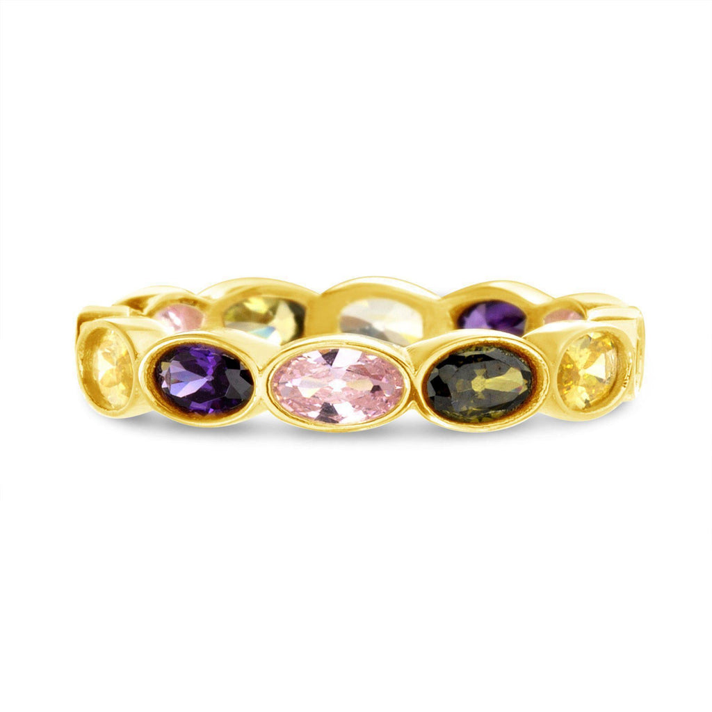 Multicolored CZ Oval Band Ring - Allyanna GiftsRINGS