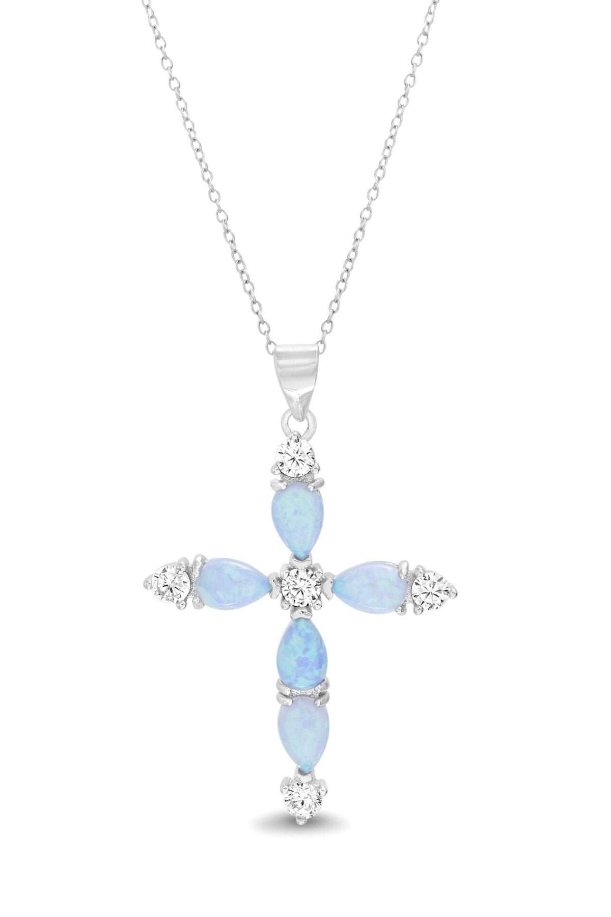 Opal Cross Necklace - Allyanna Gifts