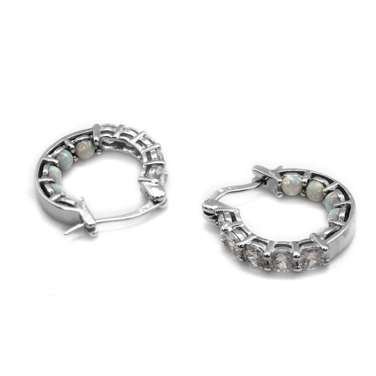 Opal Inverted CZ Hoop - Allyanna GiftsEARRINGS