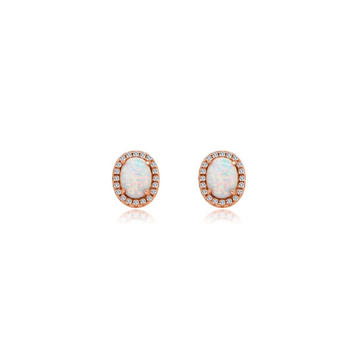 Oval CZ White Opal Earrings - Allyanna Gifts