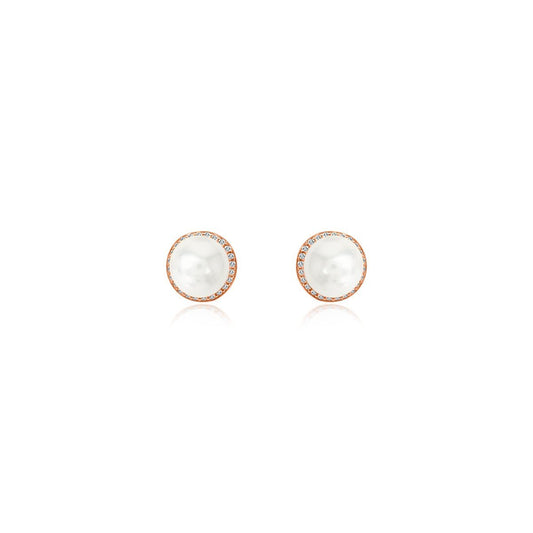 Pearl Rose Gold Earrings - Allyanna Gifts