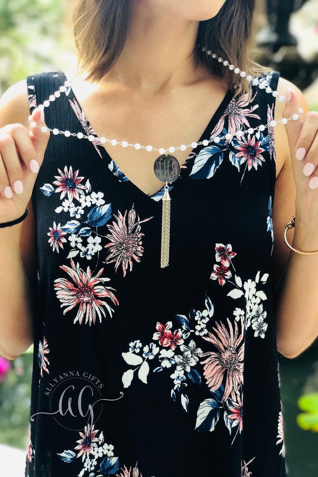 Pearl Tassel Necklace - Allyanna GiftsMONOGRAM + ENGRAVING