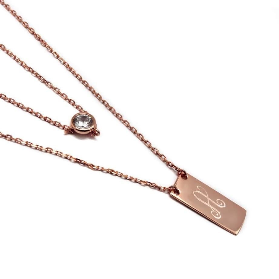 Personalized Layered Necklace - Allyanna GiftsMONOGRAM + ENGRAVING