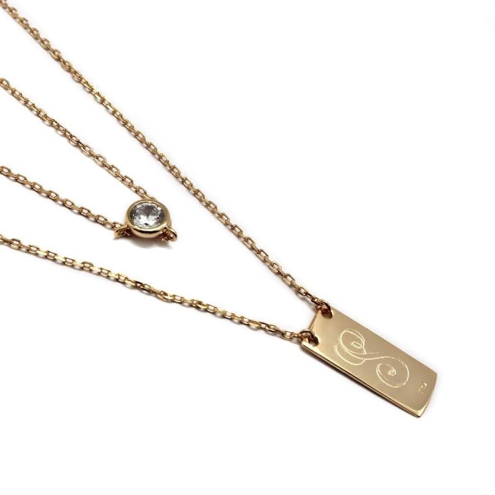 Personalized Layered Necklace - Allyanna GiftsMONOGRAM + ENGRAVING