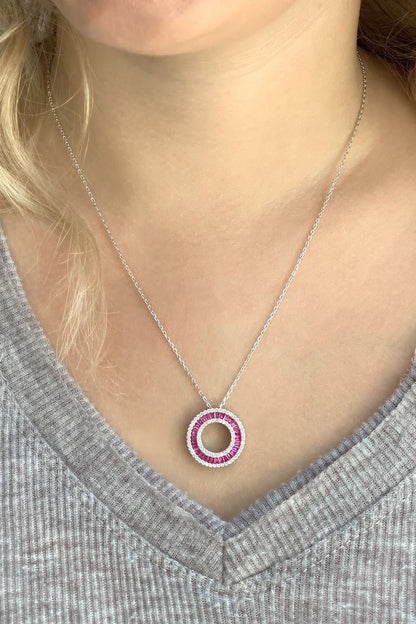 Purple CZ Disk Necklace - Allyanna GiftsNECKLACE