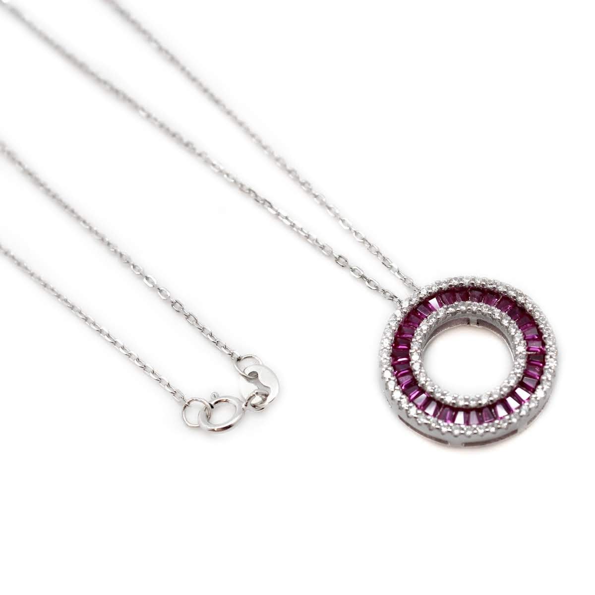 Purple CZ Disk Necklace - Allyanna GiftsNECKLACE