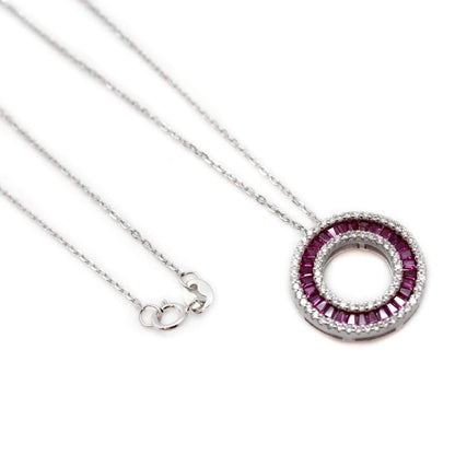Purple CZ Disk Necklace - Allyanna GiftsNECKLACE
