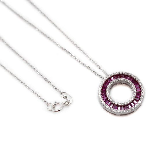 Purple CZ Disk Necklace - Allyanna GiftsNECKLACE