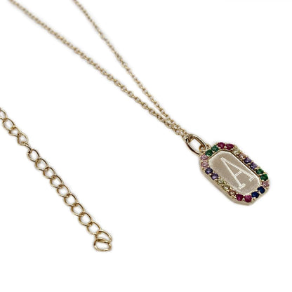 Rainbow Initial Necklace - Allyanna GiftsMONOGRAM + ENGRAVING