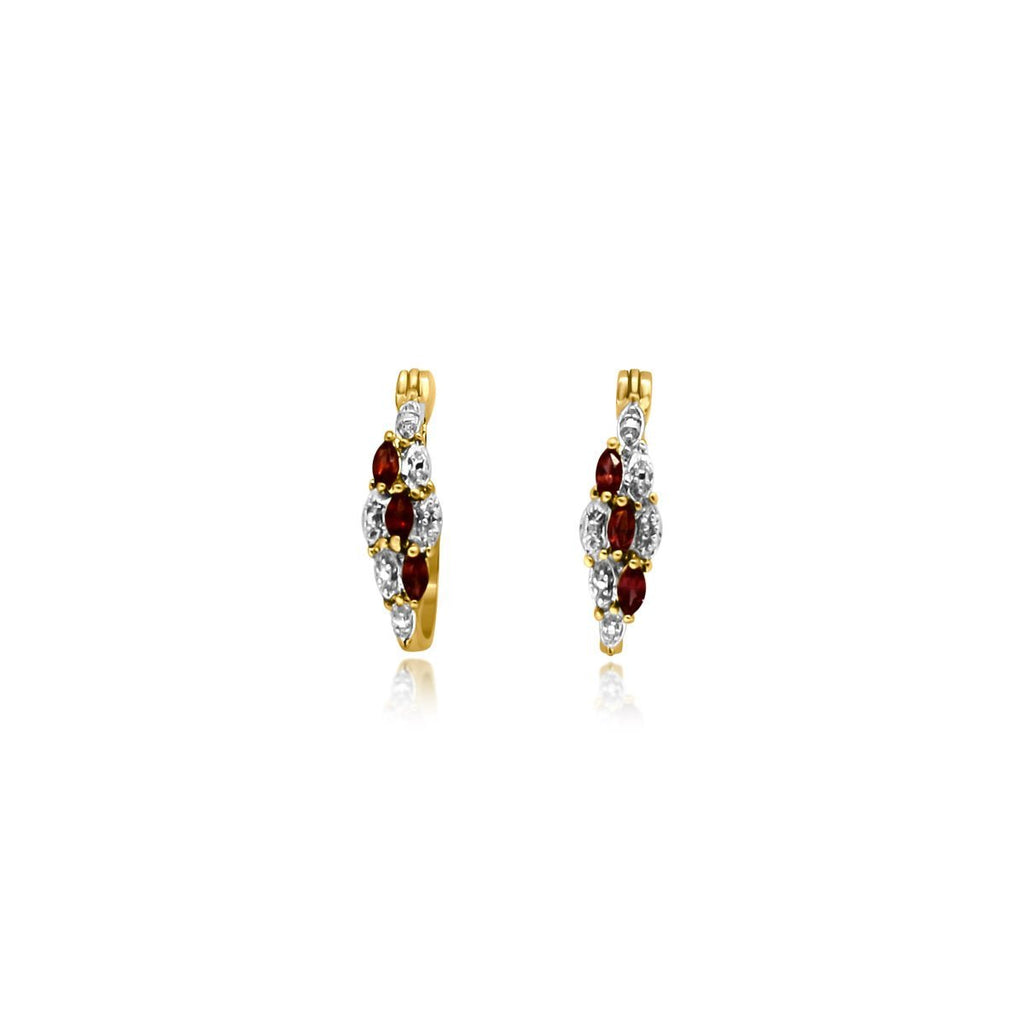 Red Gemstone Lever Back Earrings - Allyanna Gifts