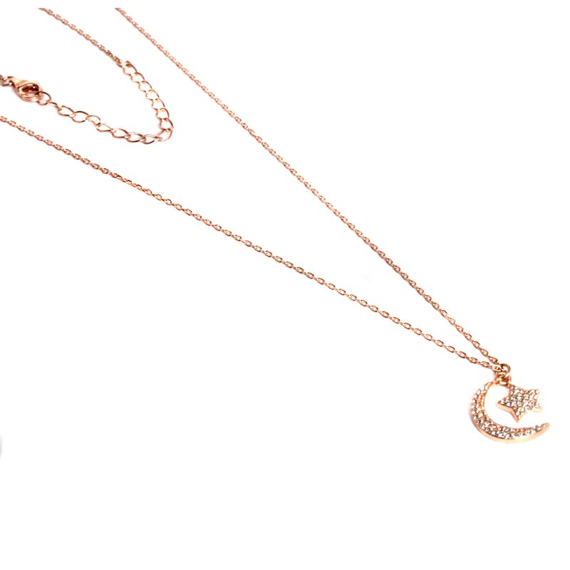 Rose Gold Crescent Necklace - Allyanna GiftsJEWELRY