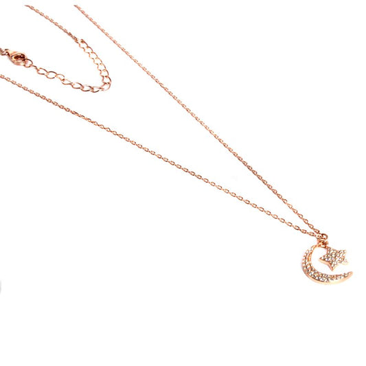 Rose Gold Crescent Necklace - Allyanna GiftsJEWELRY