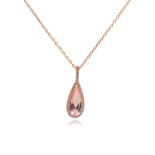 Rose Gold Tear Drop Pendant - Allyanna GiftsNECKLACE