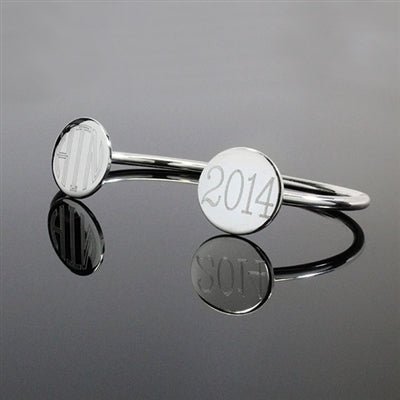 Round Engravable German Silver Bracelet - Allyanna GiftsMONOGRAM + ENGRAVING