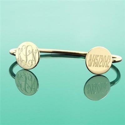 Round Engravable German Silver Bracelet - Allyanna GiftsMONOGRAM + ENGRAVING