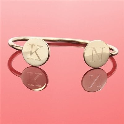 Round Engravable German Silver Bracelet - Allyanna GiftsMONOGRAM + ENGRAVING