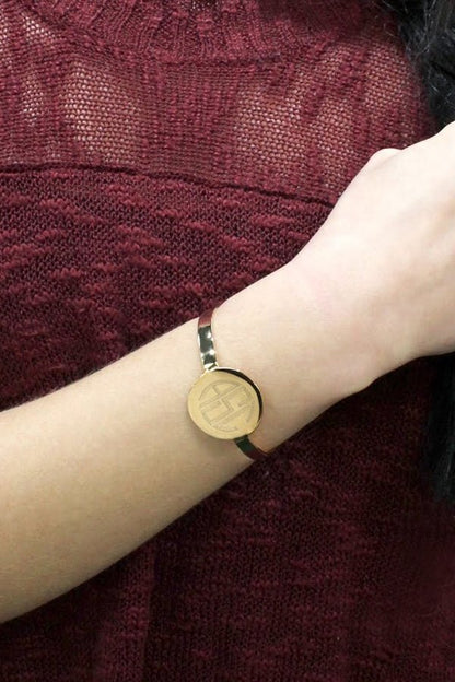 Round Engraved Cuff Bracelet - Allyanna GiftsMONOGRAM + ENGRAVING