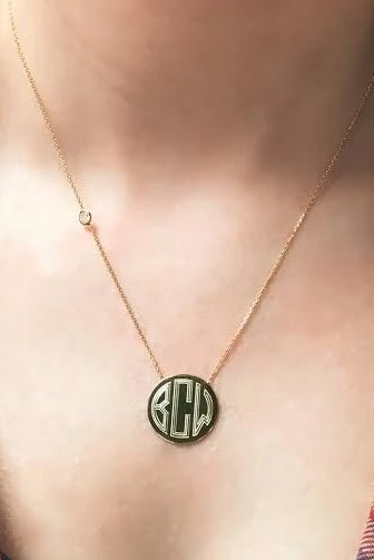 Rounded Sterling Silver CZ Necklace - Allyanna GiftsMONOGRAM + ENGRAVING