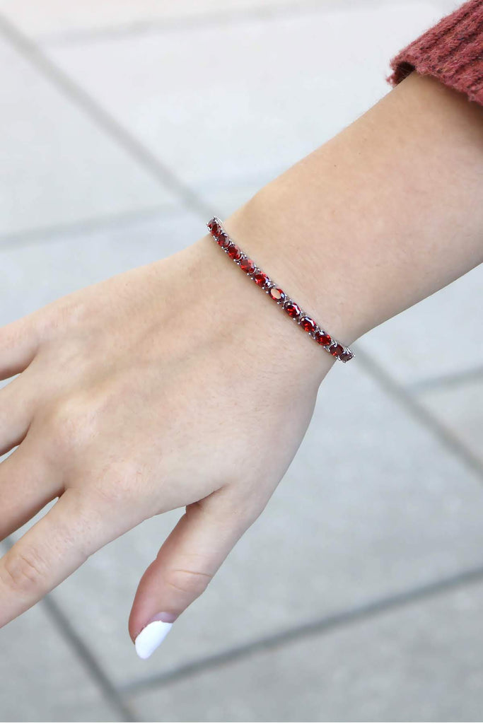 Ruby Red CZ Bolo Bracelet - Allyanna GiftsBRACELETS