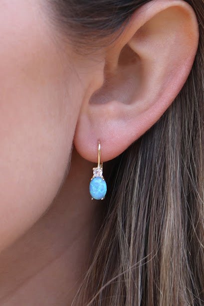 Simple Opal Leverback Earrings - Allyanna GiftsEARRINGS