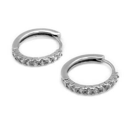 Small CZ Hoop Sparkling Earrings - Allyanna GiftsEARRINGS