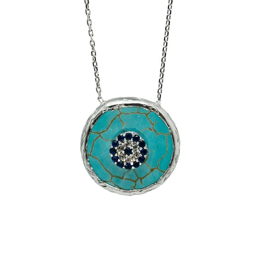 Soma Turquoise CZ Pendant Necklace - Allyanna Gifts