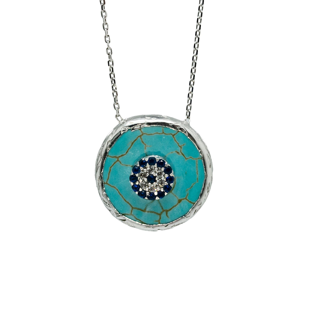 Soma Turquoise CZ Pendant Necklace - Allyanna Gifts