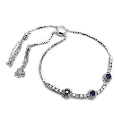 Sparkly Sapphire CZ Bolo Bracelet - Allyanna GiftsBRACELETS