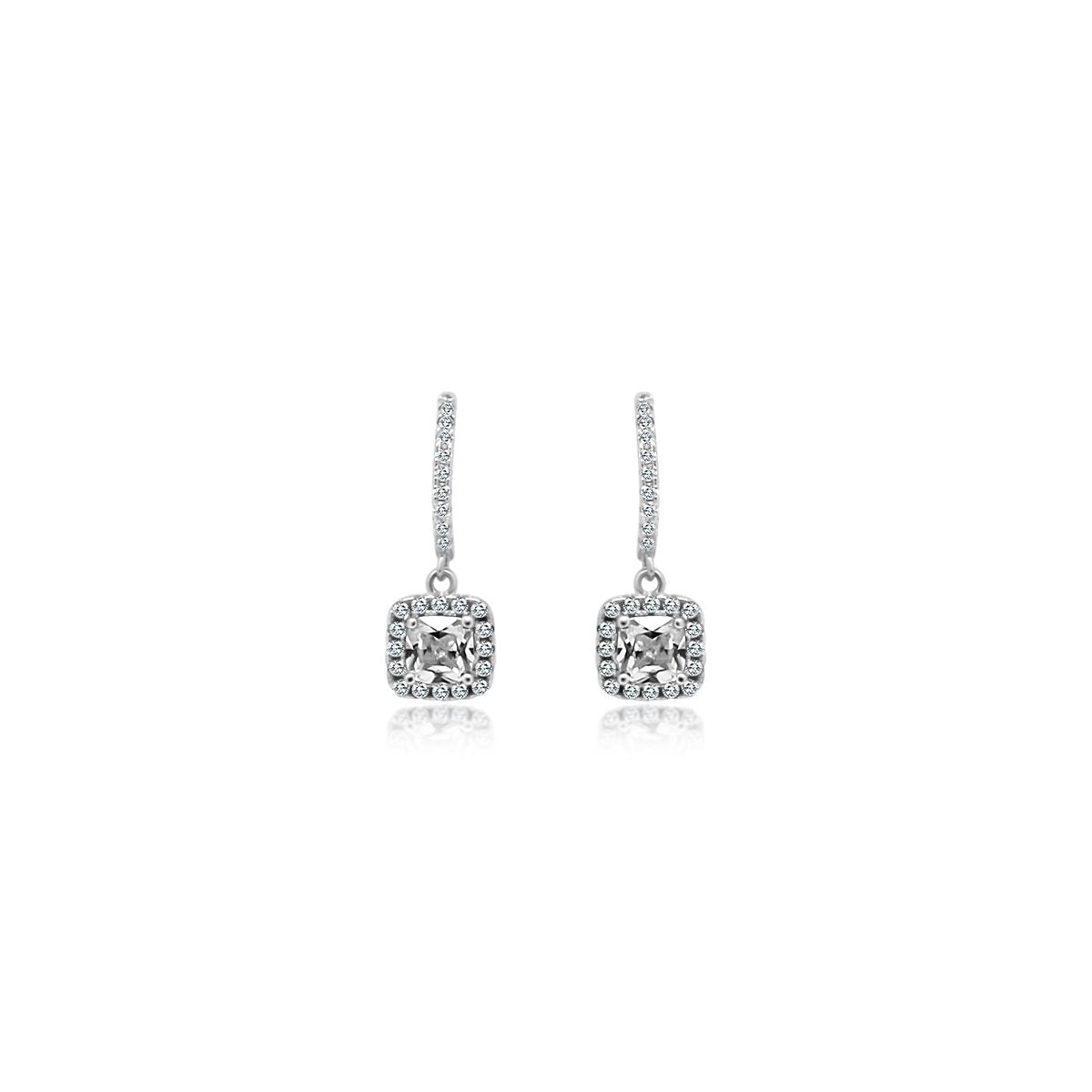 Square CZ Dangle Earrings - Allyanna Gifts