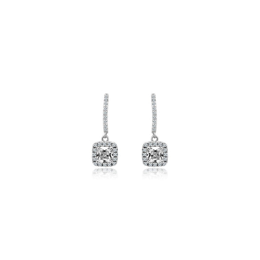 Square CZ Dangle Earrings - Allyanna Gifts