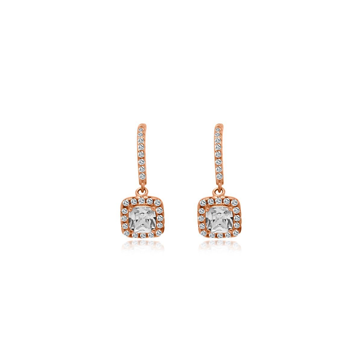 Square CZ Dangle Earrings - Allyanna Gifts