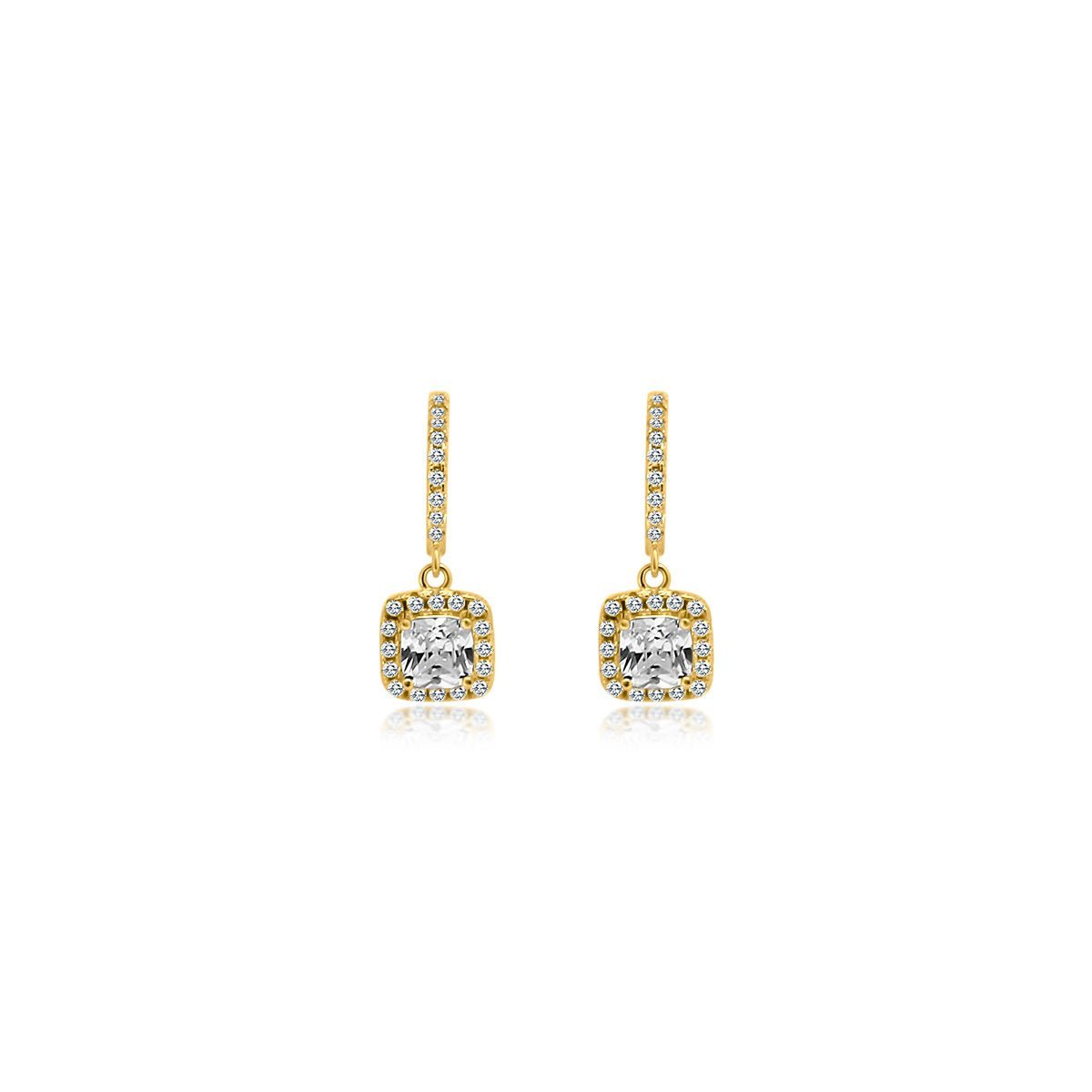 Square CZ Dangle Earrings - Allyanna Gifts