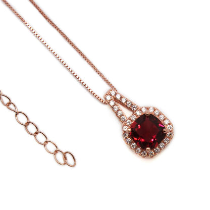 Square CZ Gemstone Necklace - Allyanna GiftsNECKLACE