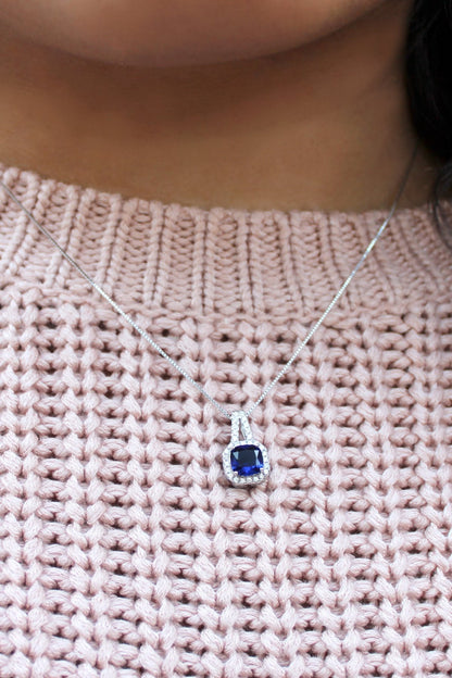 Square CZ Gemstone Necklace - Allyanna GiftsNECKLACE
