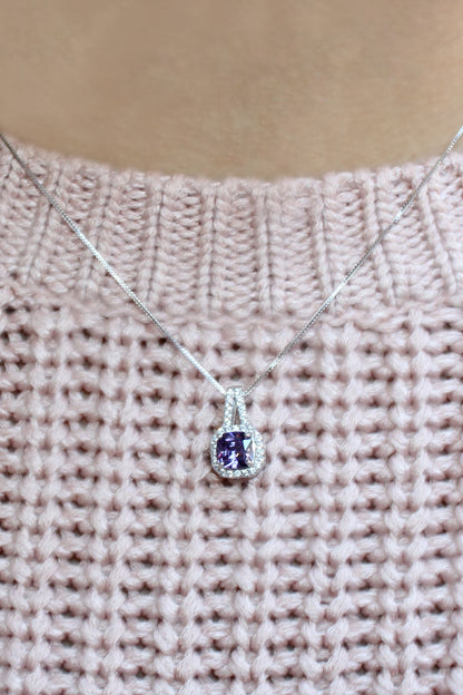 Square CZ Gemstone Necklace - Allyanna GiftsNECKLACE