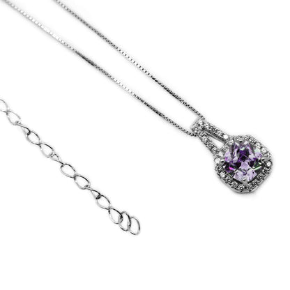 Square CZ Gemstone Necklace - Allyanna GiftsNECKLACE