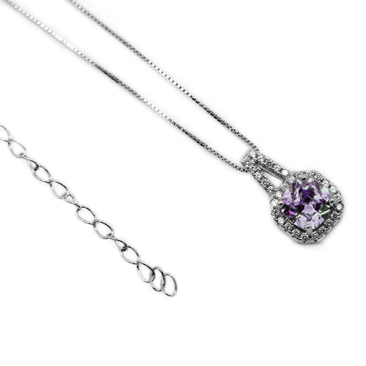 Square CZ Gemstone Necklace - Allyanna GiftsNECKLACE