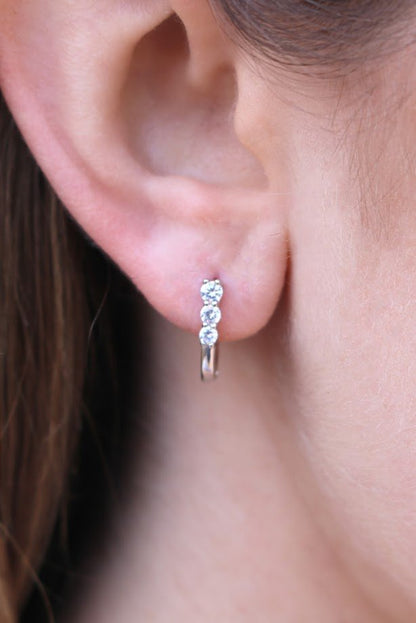 Square CZ Post Earrings and CZ Horseshoe Hoop Set - Allyanna GiftsEARRINGS