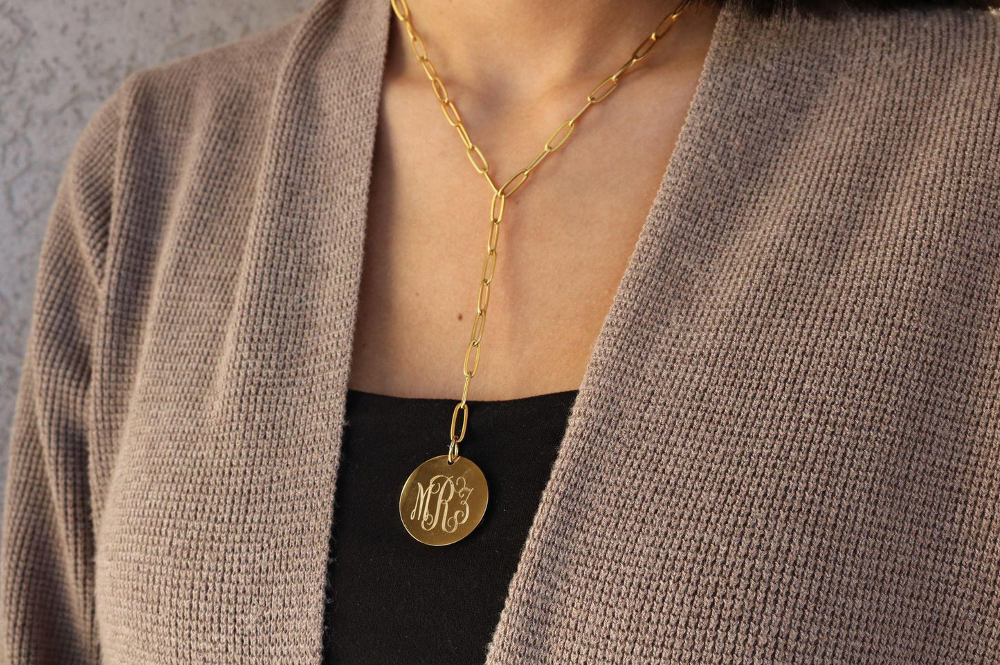 Stainless Steel Drop Down Paper Clip Engraving Necklace - Allyanna GiftsNECKLACE