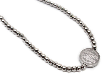 Stainless Steel Engraved Beaded Choker - Allyanna GiftsMONOGRAM + ENGRAVING